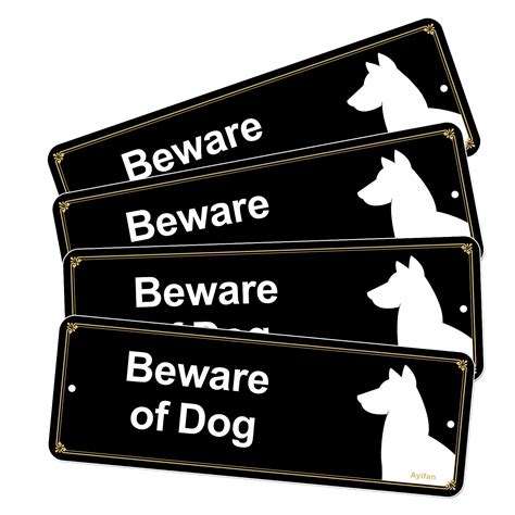Buy 4 Pack Beware Of Dog Sign For Fence Aluminum Warning Metal Sign For