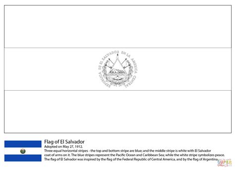 Flag Of El Salvador Coloring Page Free Printable Coloring Pages
