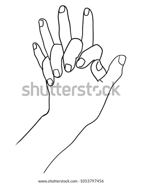Vector Art Drawing Couple Holding Hands Stock Vector Royalty Free