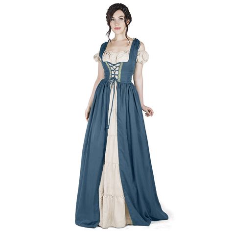 Women Costumes 2018 New Medieval Renaissance Corset Lace Up Dress