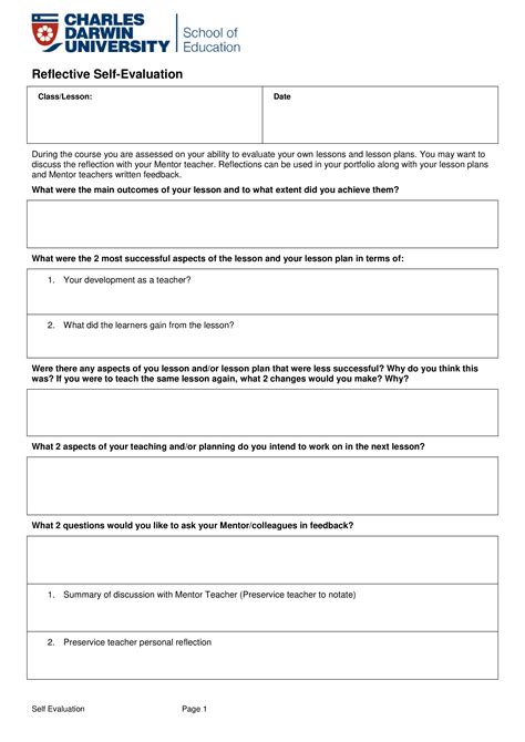 21 posts related to receptionist self evaluation form pdf. Reflective Self Evaluation Sample | Templates at ...