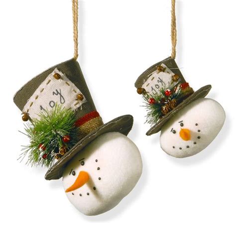 National Tree Company 2 Pack Green Joy Snowman Ornament Set At