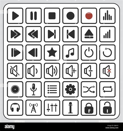 Audio Player Buttons Sound Icons Stock Vector Image And Art Alamy