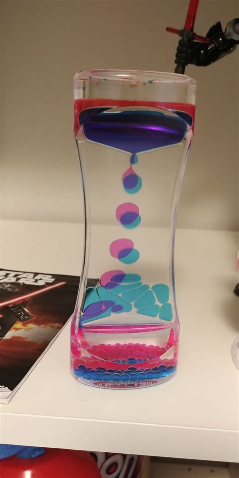 my brand new blue and pink oil hourglass lava lamp that i got for christmas from my brother s