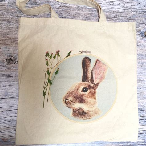 Pretty Rabbit Tote Bag With Images Easter Tote Bags Hand