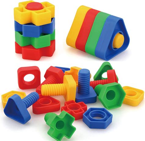 Aibely Jumbo Nuts And Bolts Toys 52psc For Toddlers