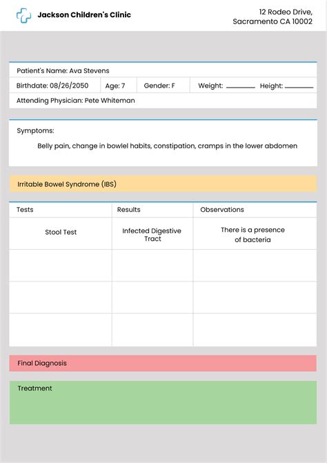 Free Patient Chart Template Download In Word Excel Pdf Illustrator