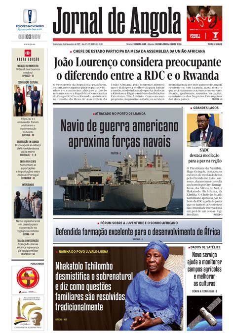 Jornal De Angola Quinta 03 De Novembro De 2022