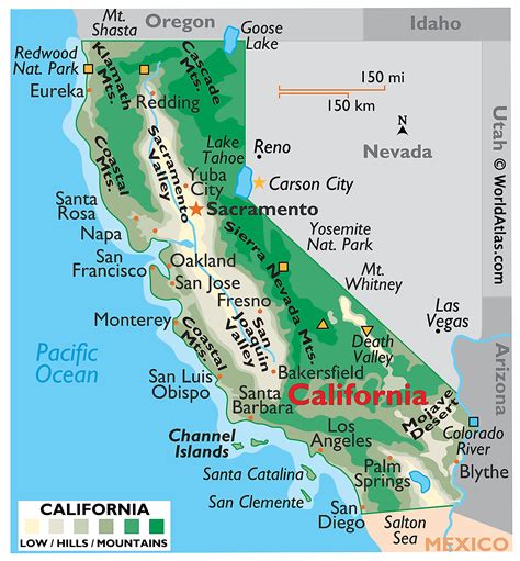 California Coast Map Topographic Map Of Usa With States