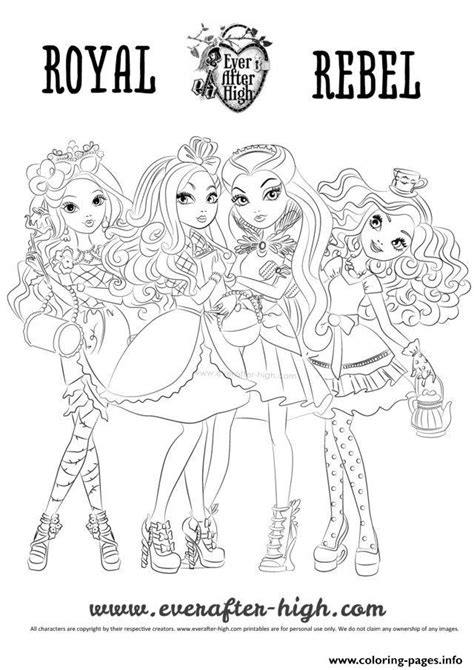 Coloring pages for children : Ever After High Raoyal Rebel Coloring Pages Printable