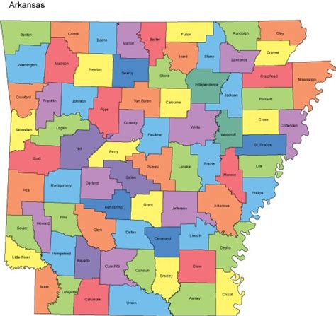 Arkansas County Map With Names