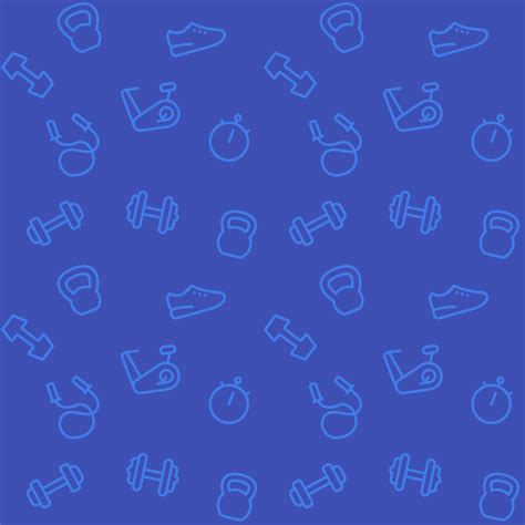 Seamless Pattern With Gym Icons Workout And Training Equipment Vector