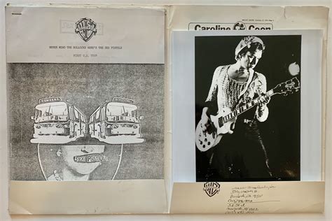 Sex Pistols 1978 Us Tour Itinerary Press Kit Folder And 12 Warner Bros Press Photographs