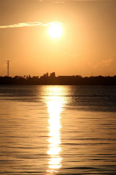 october 18 2012 sunset on eau gallie causeway indian harbour beach florida indian