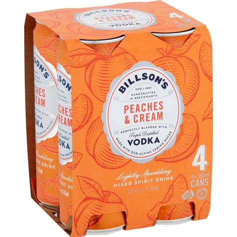 Bilsons Vodka Peaches And Cream 330ml X 4 Pack Woolworths