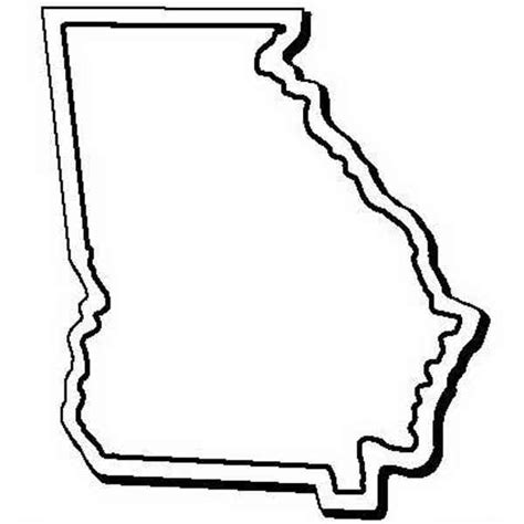 Outline Georgia Ga Map Maps States State Habitats Blank Outlines