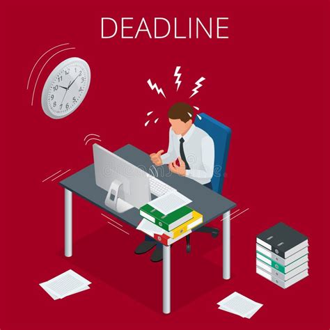 Deadline Concept Of Overworked Man Time To Work Time Management Project