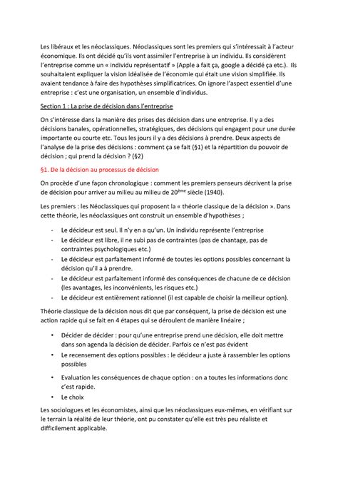 Economie Dentreprise Cours De Droit Sur L Conomie De L Entreprise