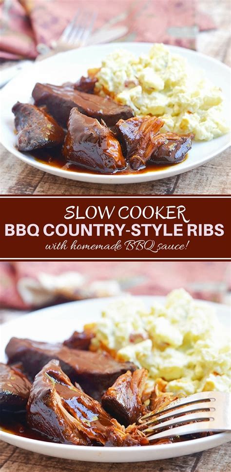 Slow Cooker Bbq Country Style Ribs Onion Rings And Things