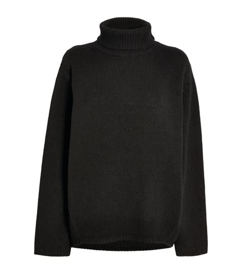 Toteme Black Wool Cashmere Rollneck Sweater Harrods Uk
