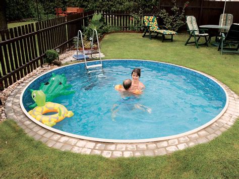 Our first suggestion is plunge or cocktail pools. Small Round Inground Pool | Backyard Design Ideas