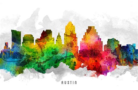 Austin Texas Cityscape 12 Painting By Aged Pixel Fine Art America