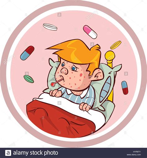 White Backround Vector Illustration Of A Measles Kids