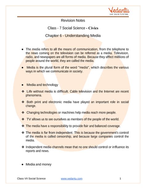Understanding Media Class 7 Notes Cbse Political Science Chapter 6 Pdf