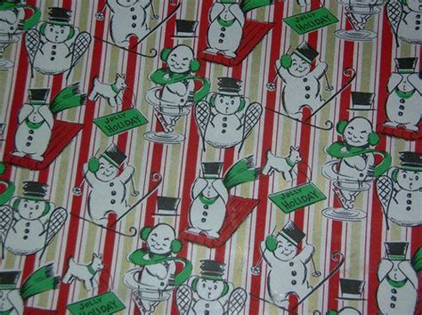 Snowmen Vintage Christmas Wrapping Paper Xmas Wrapping Paper