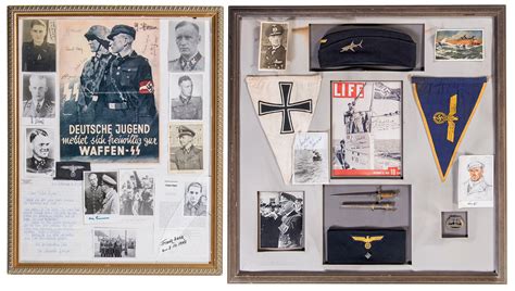 Two Framed Collections Of Nazi Themed Photos And Memorabilia Rock