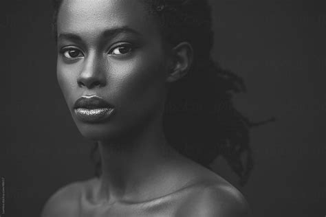 African Woman In Black And White By Lumina