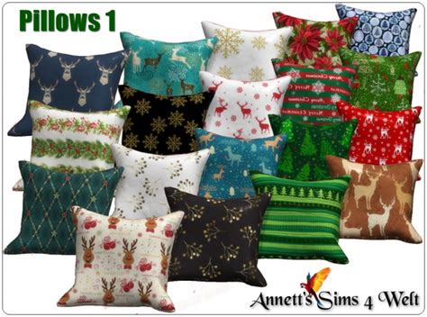 Annett S Sims 4 Welt Christmas Pillows Sims 4 Downloads