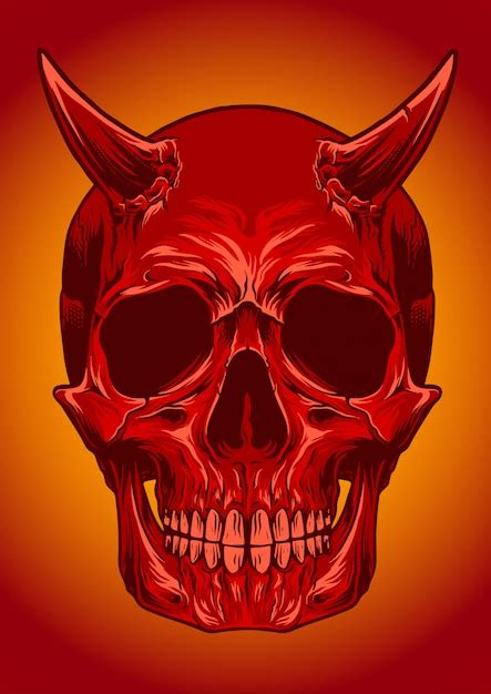 Premium Vector Skull Devil Vector Illustration