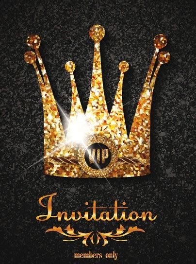 Free Royal Crown Invitation Card Template Vector Titanui