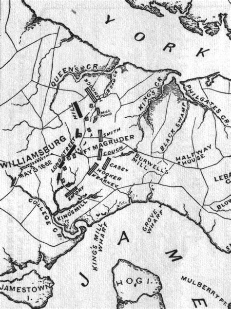 Map Battle Of Williamsburg 5 May 1862