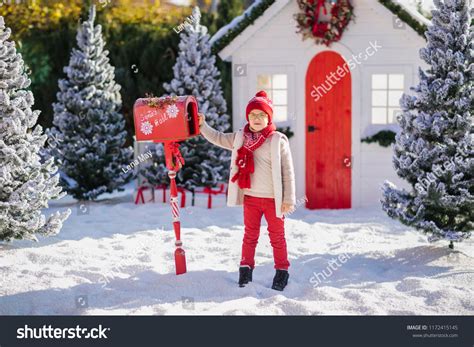 Adorable Little Boy Red Hat Green Stock Photo 1172415145 Shutterstock