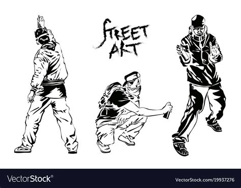 Set Of Graffiti Artists Collection Street Art Vector Image