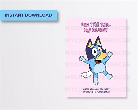 Bluey Party Favors Printable Bluey Favors Bluey Pin The Tail