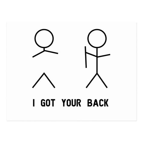 I Got Your Back Stick Figures Postcard In 2021 I Got Your Back Stick Figures I