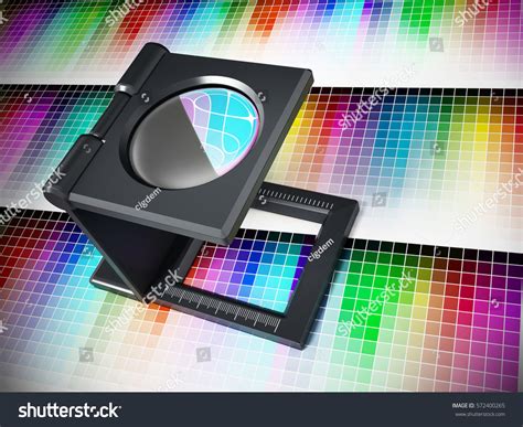 Printing Loupe On Color Chart 3d Stock Illustration 572400265
