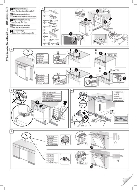 Bosch Built Under Dishwasher Serie 2 Installation Instructions Manualzz
