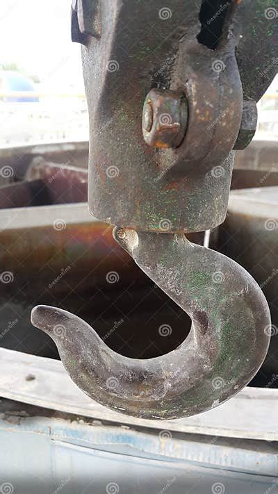 Crane Hook Safety Latch Without Spring And Bolt Stock Image Image Of