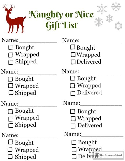 Are you looking for a super cute or super authentic looking santa nice list certificate to keep the magic alive for your kids? Naughty or Nice Gift List Printable - The Crowned Goat