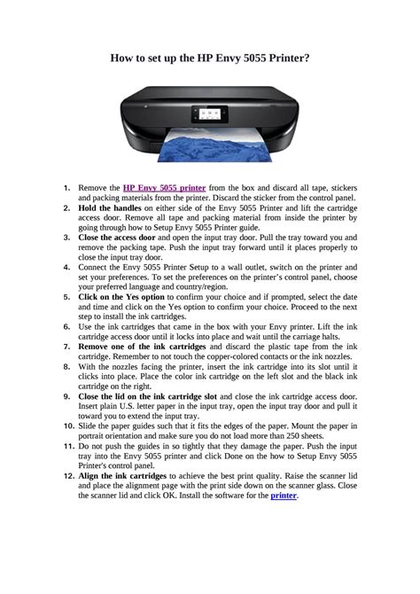 How To Set Up The Hp Envy 5055 Printer By Jermiah Fernandez Issuu