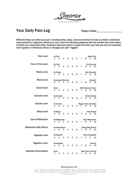 Free Printable Pain Diary Template Fill Out Sign Online Dochub