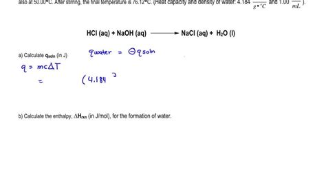 If you know these quantities, use the. Calculating the Heat of the Solution - YouTube