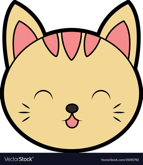 Cute Cat Face Cartoon Royalty Free Vector Image