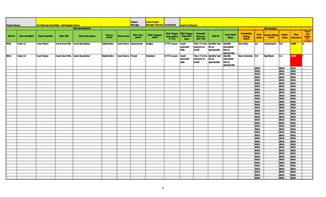 Risk Register Template Excel Risk Register Template Excel Free