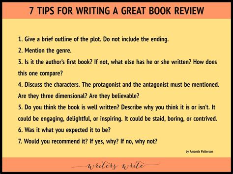 7 Tips For Writing A Great Book Review Writers Write