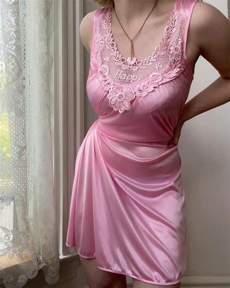 Satin Dresses Satin Nightie Vintage Slip Dress Lace Slip Dress Pretty Lingerie Vintage